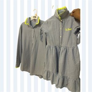 DKNY Blue and Neon Trim Gingham Set